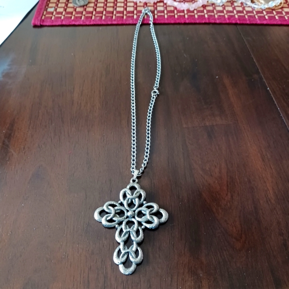 Silver Cross Pendant Necklace